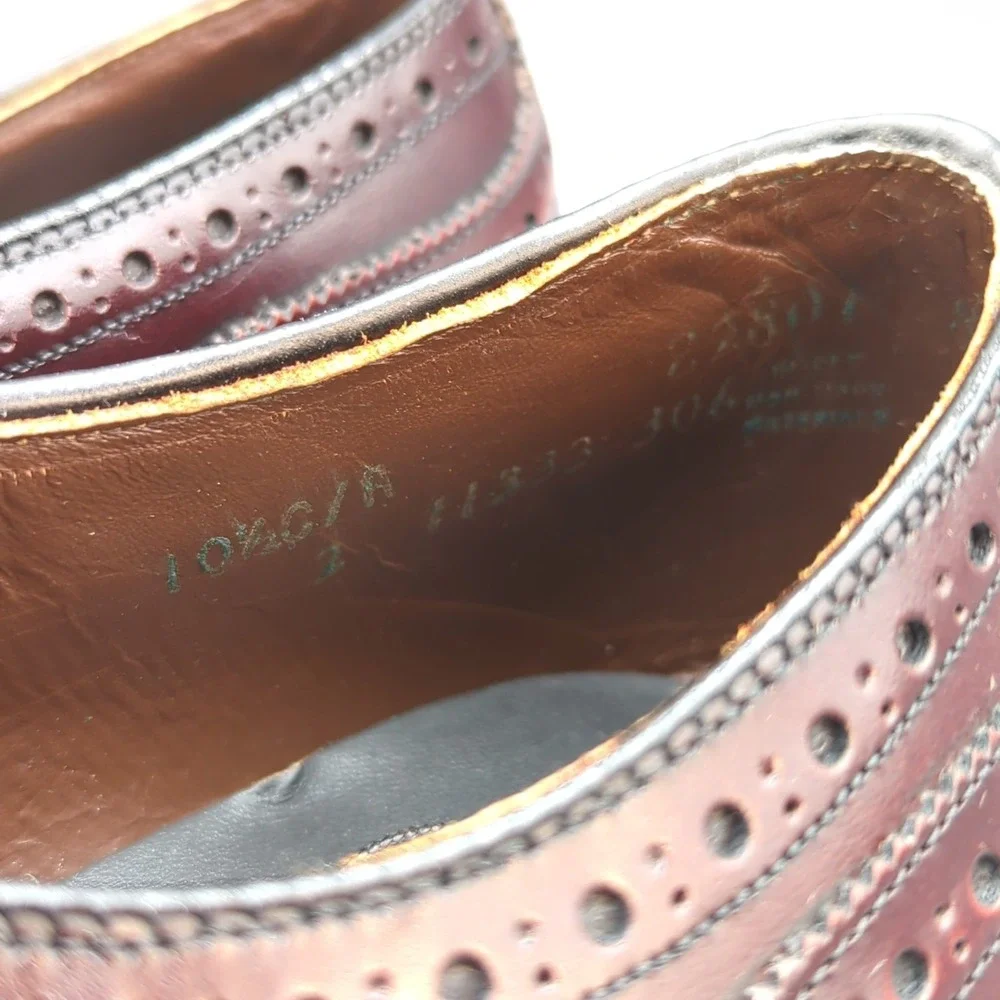 NIB Johnston & Murphy Made in USA Burgundy Wingtip Dress Shoes 10.5 C Vintage